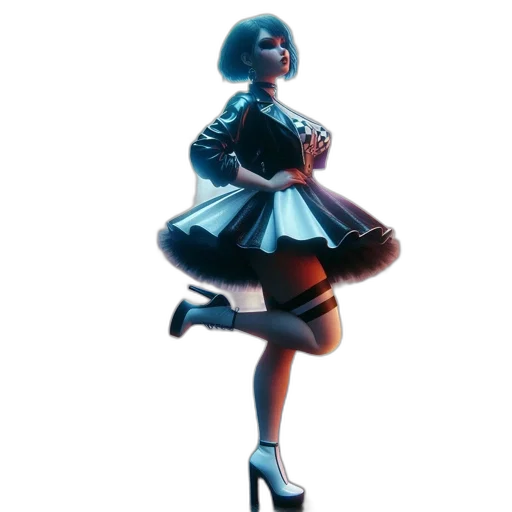 dress, robot, shoes, staff transparent PNG cut-out