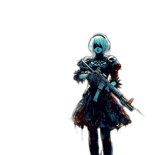 weapon, staff, sword, robot transparent PNG cut-out
