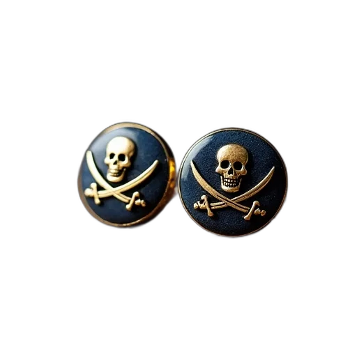 jewelry, pair, pirate, flag transparent PNG cut-out