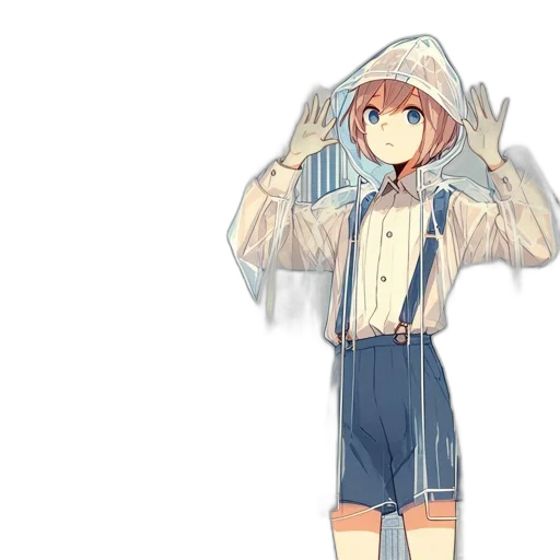jacket, dress, umbrella, hat transparent PNG cut-out