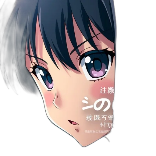 face, mask, anime, photorealistic transparent PNG cut-out