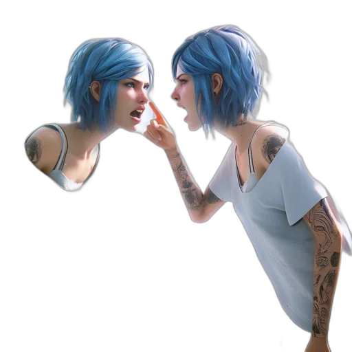 face, weapon, hair, jewelry transparent PNG cut-out