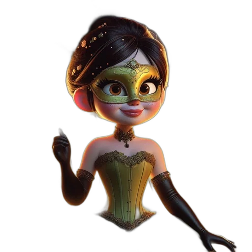 mask, dress, jewelry, staff transparent PNG cut-out