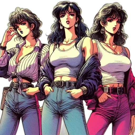 comic book art, vaporwave, concept art, cyberpunk transparent PNG cut-out