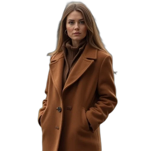 jacket, dress, earth tones, brown transparent PNG cut-out