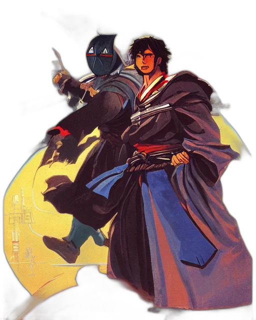 sword, jacket, weapon, mask transparent PNG cut-out