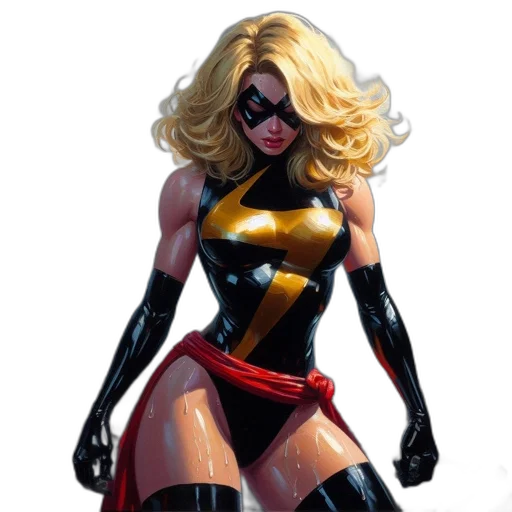 comic book art, concept art, female, superhero transparent PNG cut-out