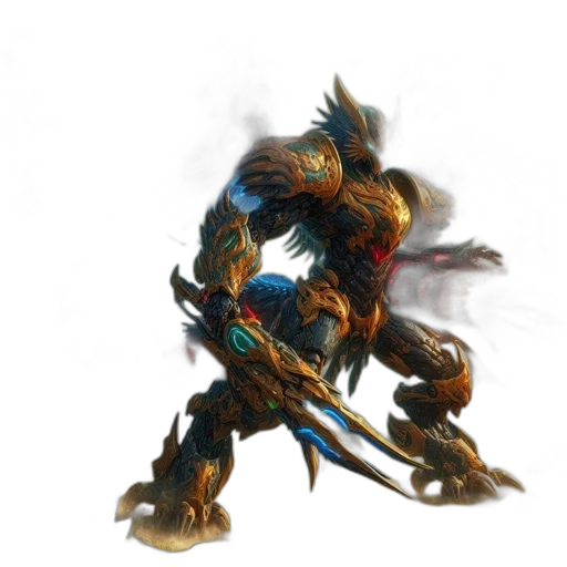 weapon, robot, dragon, sword transparent PNG cut-out
