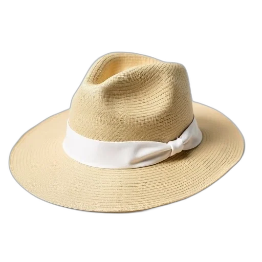 hat, beige, straw, white transparent PNG cut-out