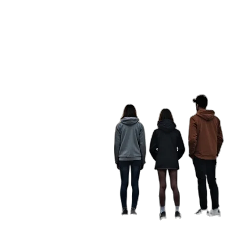 jacket, umbrella, staff, hair transparent PNG cut-out
