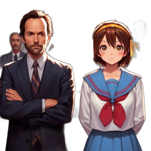 staff, face, dress, anime transparent PNG cut-out