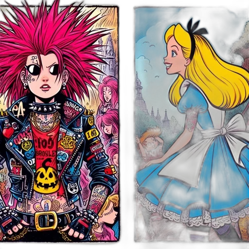 comic book art, concept art, cartoon, two transparent PNG cut-out