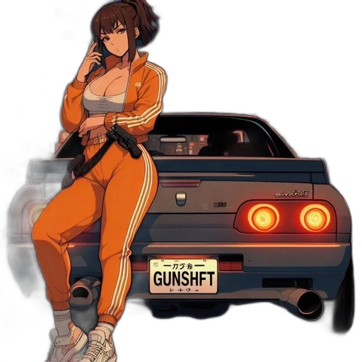 weapon, car, jacket, concept art transparent PNG cut-out