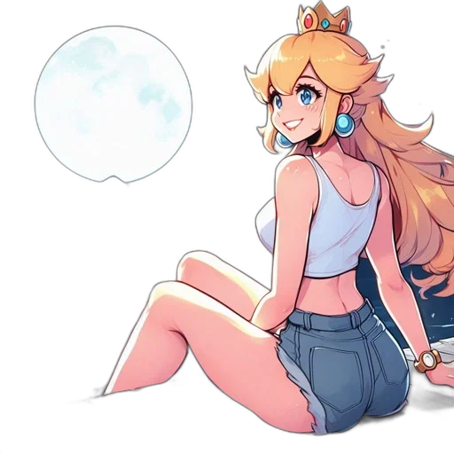 dress, crown, staff, anime transparent PNG cut-out