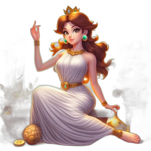 crown, dress, jewelry, fantasy art transparent PNG cut-out