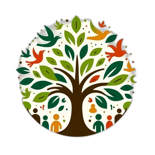 tree, earth tones, green, illustration transparent PNG cut-out