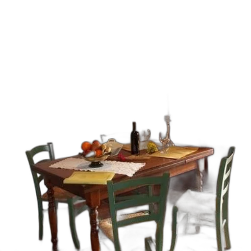 furniture, food, 3d render, photorealistic transparent PNG cut-out