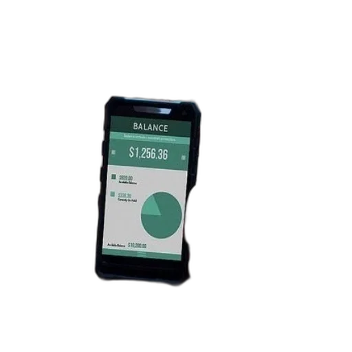 hand, holds, smartphone, displaying transparent PNG cut-out