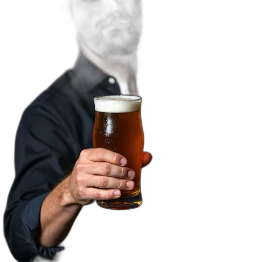 staff, face, bottle, jacket transparent PNG cut-out