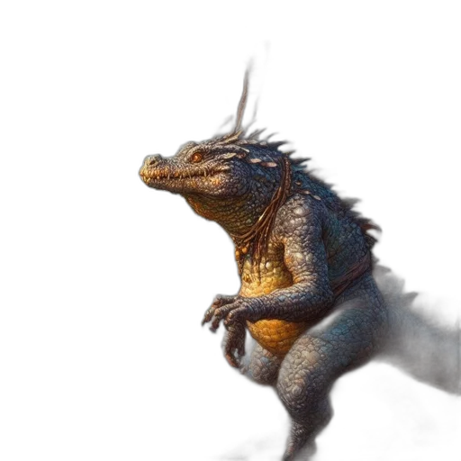 dragon, creature, animal, staff transparent PNG cut-out