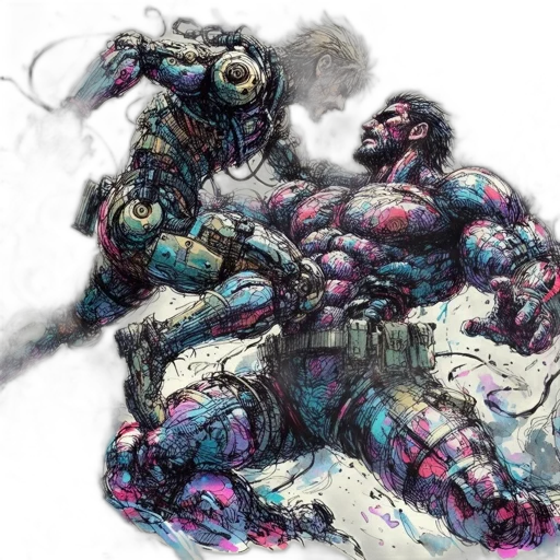 concept art, comic book art, fantasy art, watercolor transparent PNG cut-out