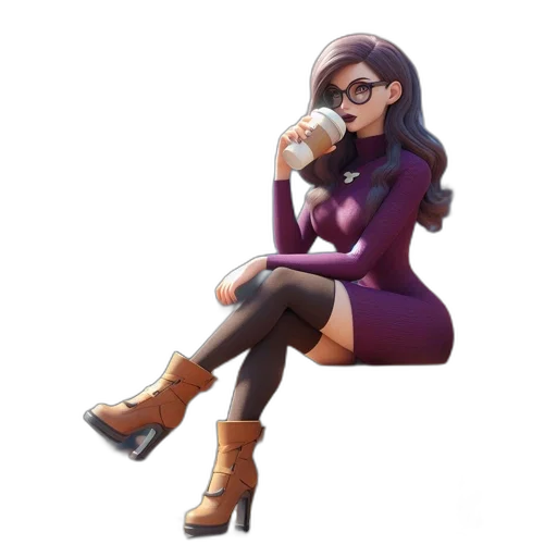 dress, concept art, cartoon, pixel art transparent PNG cut-out