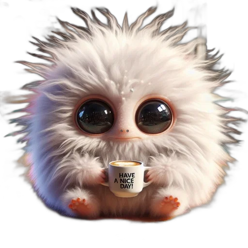 creature, animal, hair, 3d render transparent PNG cut-out