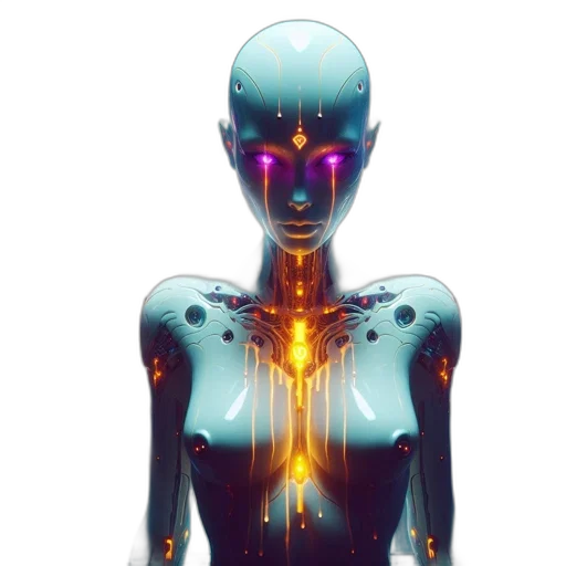 robot, jewelry, dress, face transparent PNG cut-out