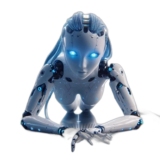 robot, cyberpunk, concept art, 3d render transparent PNG cut-out