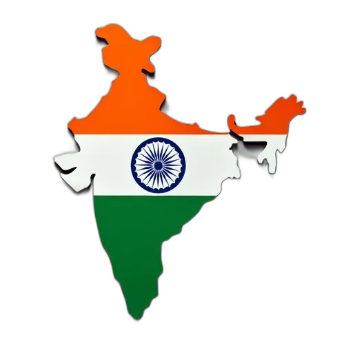 india, map, flag, pointer transparent PNG cut-out