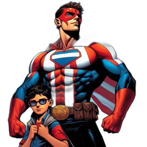 comic book art, concept art, imposing, male transparent PNG cut-out