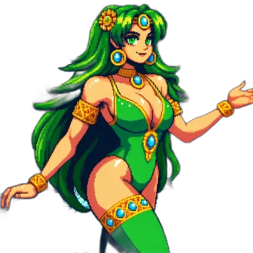 dress, staff, pixel art, concept art transparent PNG cut-out