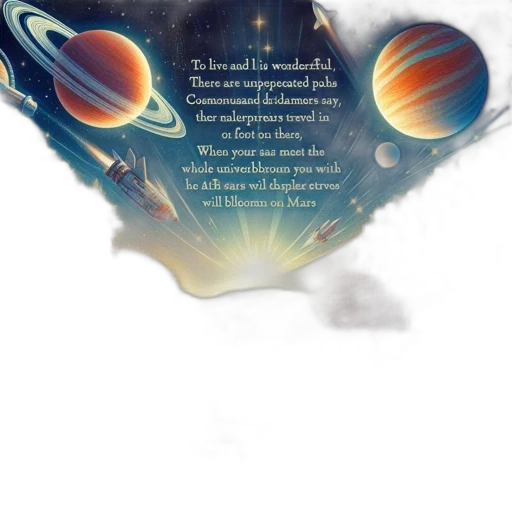 concept art, fantasy art, outer space, vibrant transparent PNG cut-out