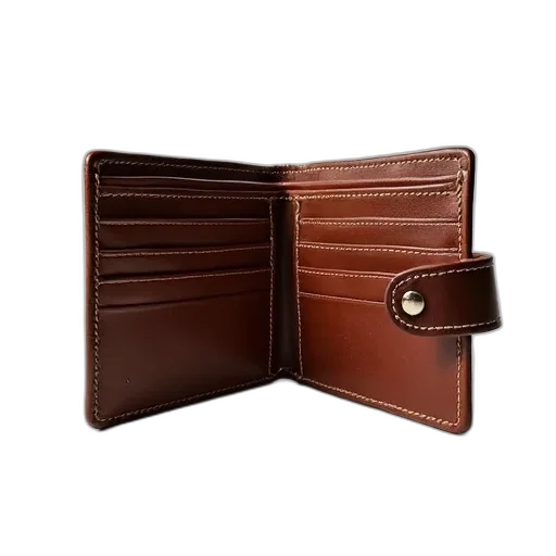 brown, leather, wallet, snap transparent PNG cut-out