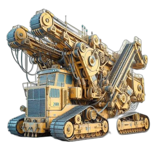 robot, weapon, 3d render, concept art transparent PNG cut-out