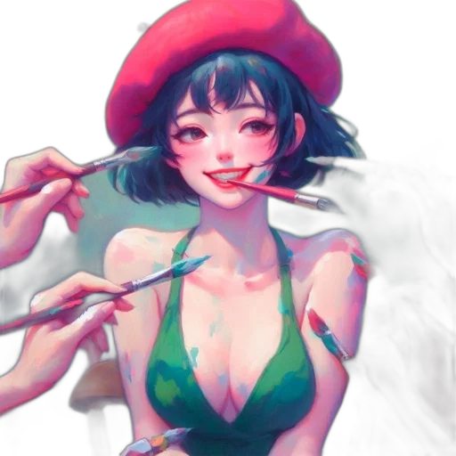 hat, dress, weapon, watercolor transparent PNG cut-out