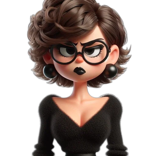 dress, cartoon, 3d render, comic book art transparent PNG cut-out