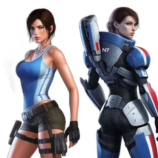 concept art, 3d render, fantasy art, two transparent PNG cut-out