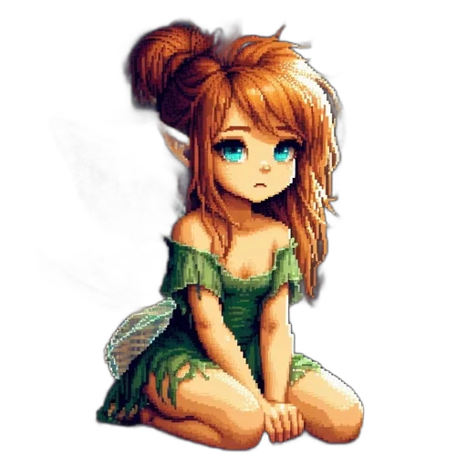 dress, dragon, creature, staff transparent PNG cut-out