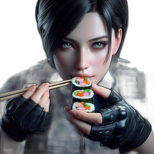 food, weapon, face, photorealistic transparent PNG cut-out