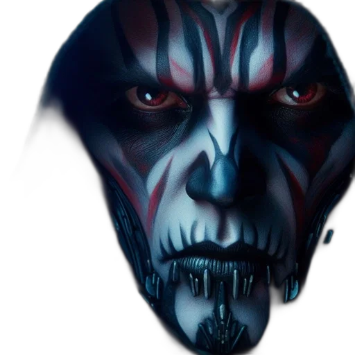 mask, face, creature, photorealistic transparent PNG cut-out