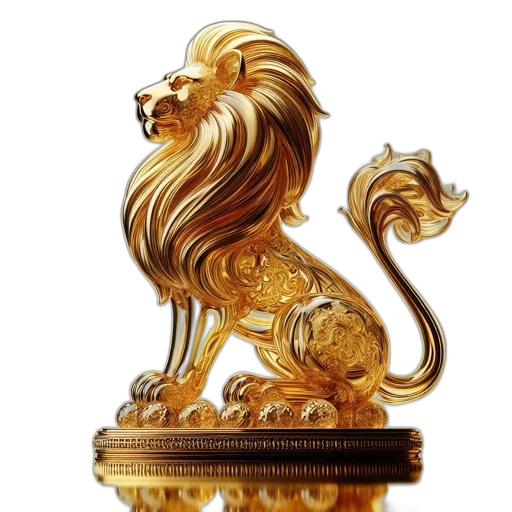 crown, detailed, metallic, lion transparent PNG cut-out