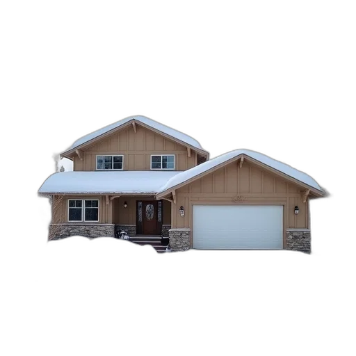building, 3d render, two-story, house transparent PNG cut-out