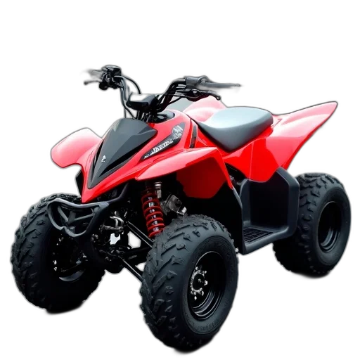 3d render, red, black, atv transparent PNG cut-out