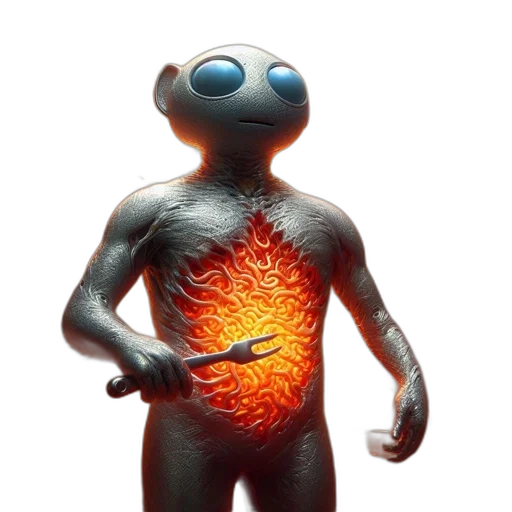 robot, creature, animal, staff transparent PNG cut-out