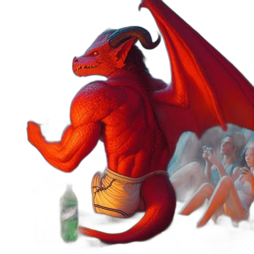 dragon, bottle, creature, concept art transparent PNG cut-out