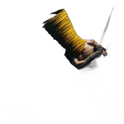 sword, hair, staff, weapon transparent PNG cut-out