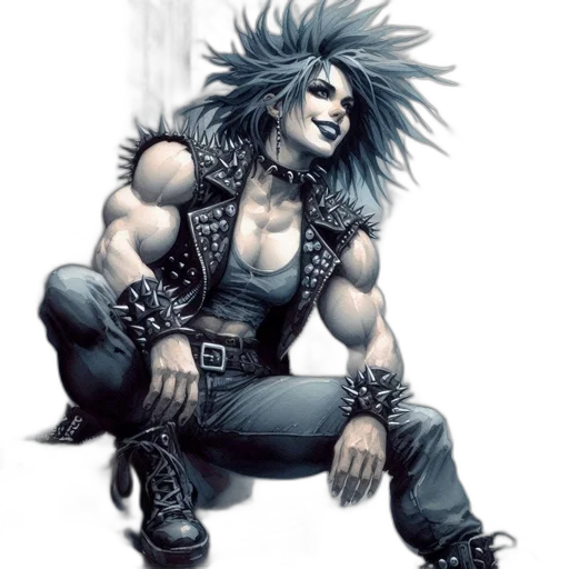 hair, comic book art, fantasy art, concept art transparent PNG cut-out