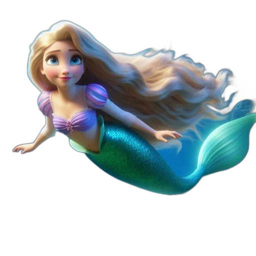 dress, hair, creature, 3d render transparent PNG cut-out