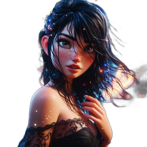 dress, face, fantasy art, concept art transparent PNG cut-out